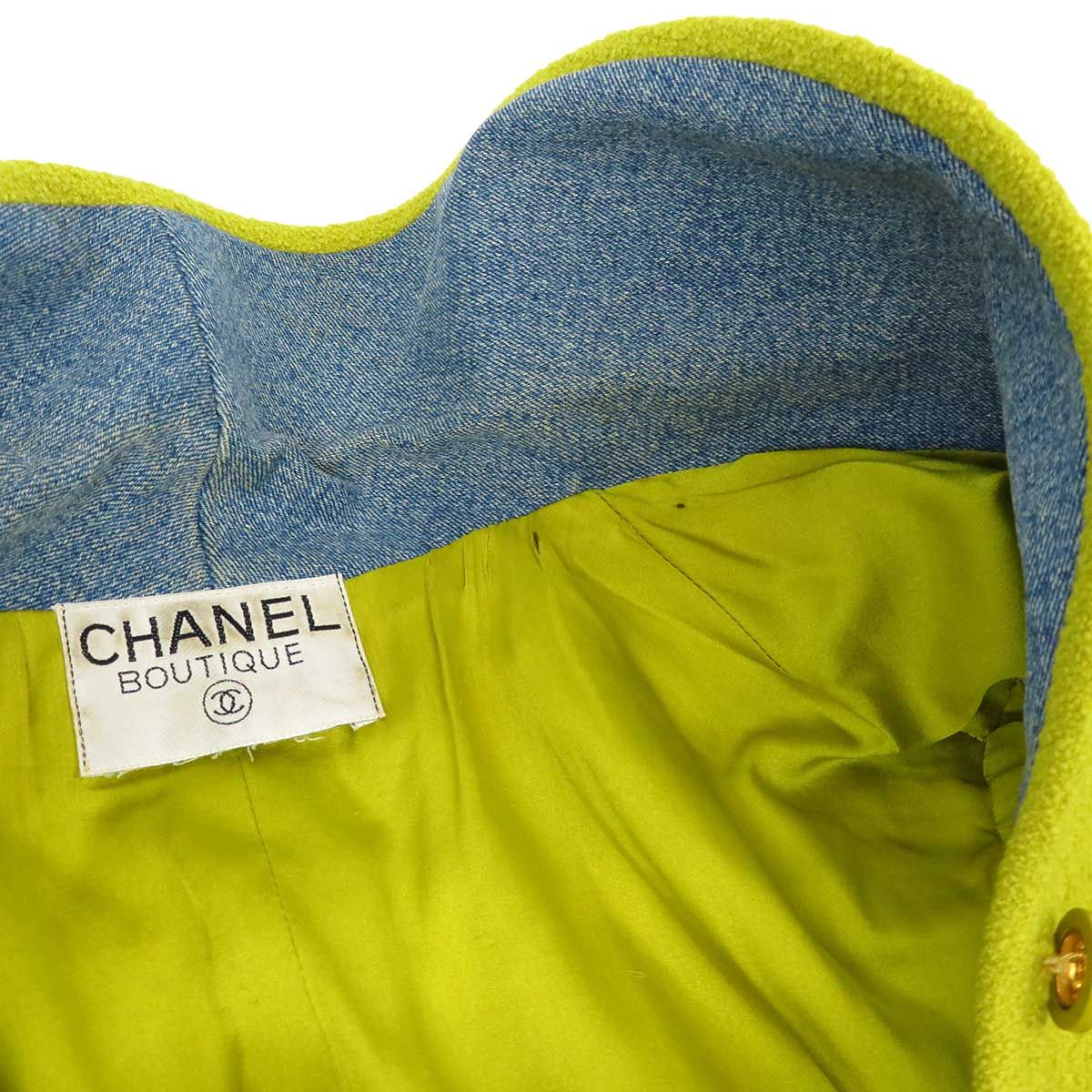 超希少✨CHANEL ジャケット　ココマーク　ライトグリーン 新品未使用 CHANEL シャネル ジャケット チェーン ココマークボタン