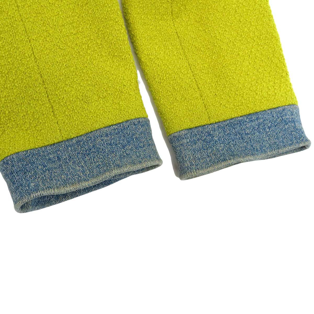 シャネル ココマーク 異素材 ジャケット レディース ライトグリーン