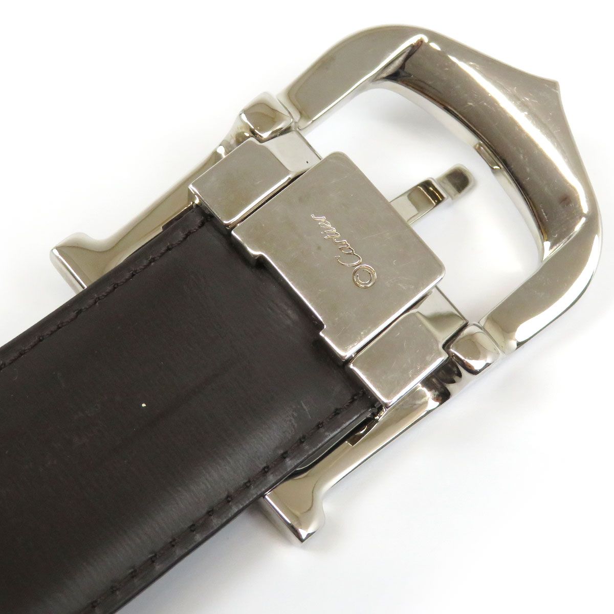 カルティエ Cアロンジェ リバーシブル ベルト メタル レザー ユニ