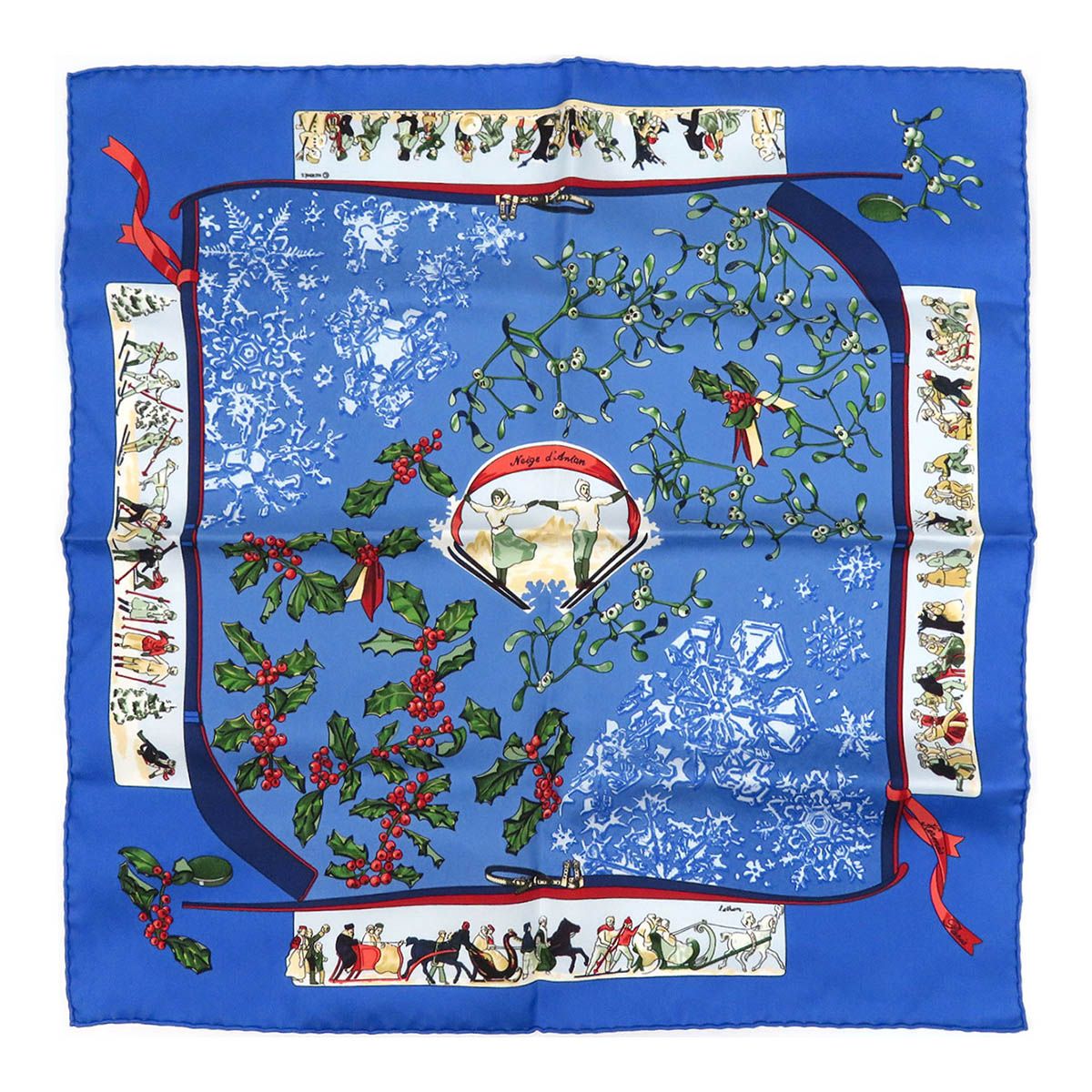 エルメス カレ45 去年の雪 Neige d'Antan スカーフ HERMES エルメス カレ 45 Neige d'Antan 去年の雪 ユニセックス ブルー HERMES