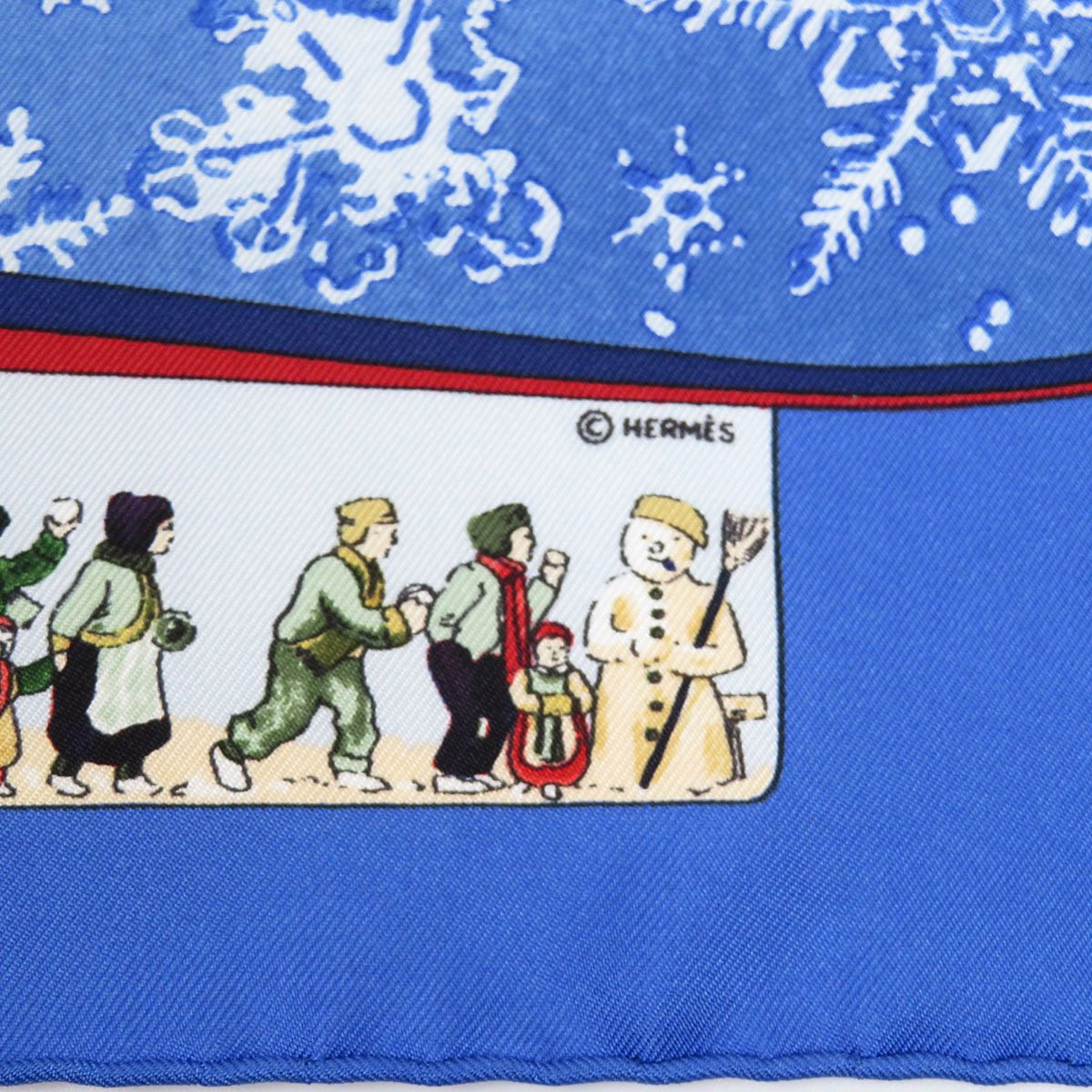 エルメス カレ 45 Neige d'Antan 去年の雪 ユニセックス ブルー HERMES