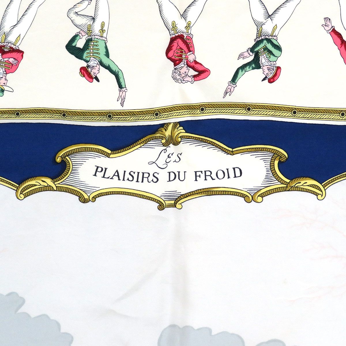 エルメス カレ 90 LES PLAISIRS DU FROID 氷上の喜び ユニセックス