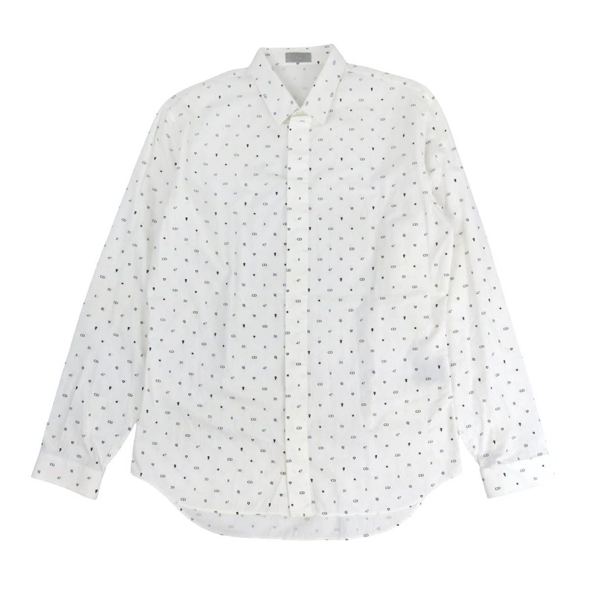 ディオール ロゴ 総柄 コットン シャツ ディオールオム メンズ ホワイト Dior アパレル 小物