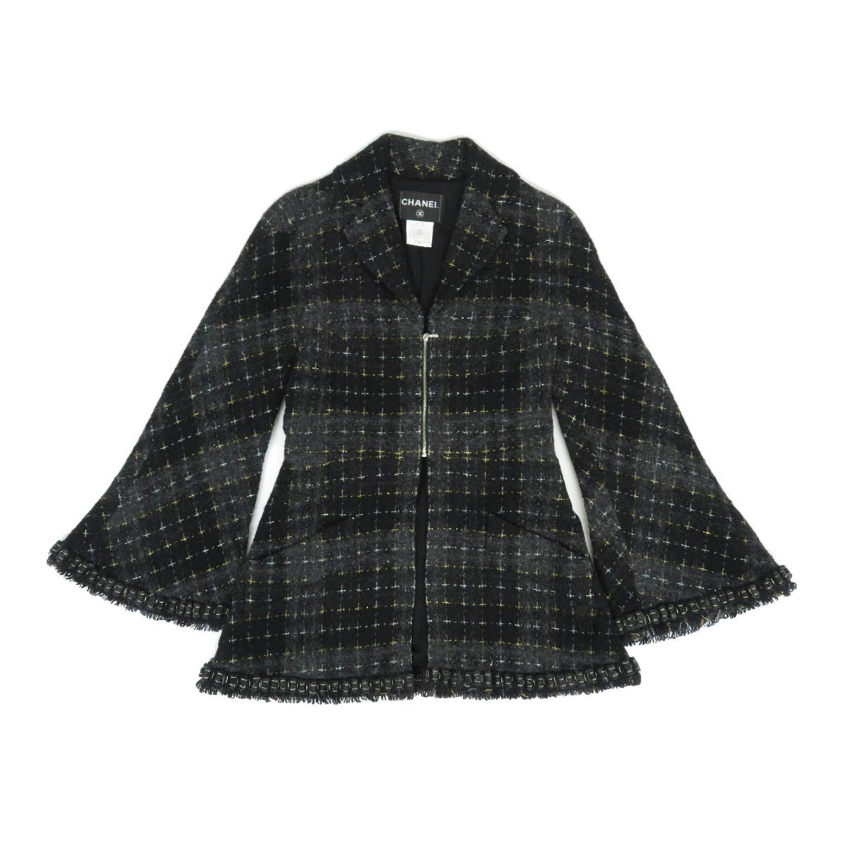 シャネル ツイード ジップアップ ジャケット P33956V24449 レディース