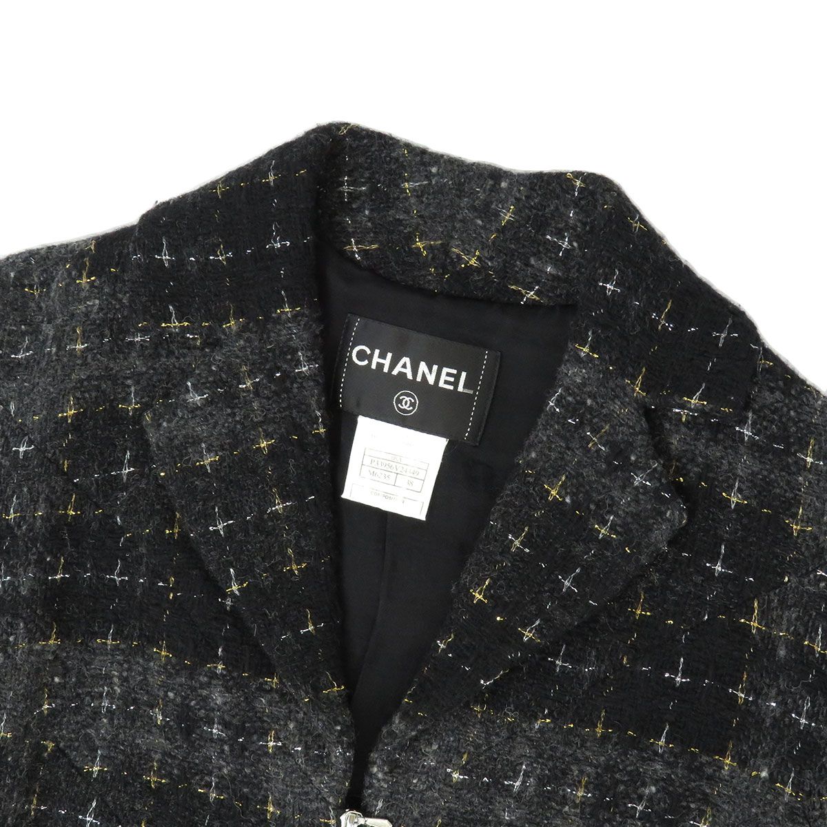 Chanel レディース ジップアップ ニットジャケット シャネル ツイード ジップアップ ジャケット P33956V24449 レディース