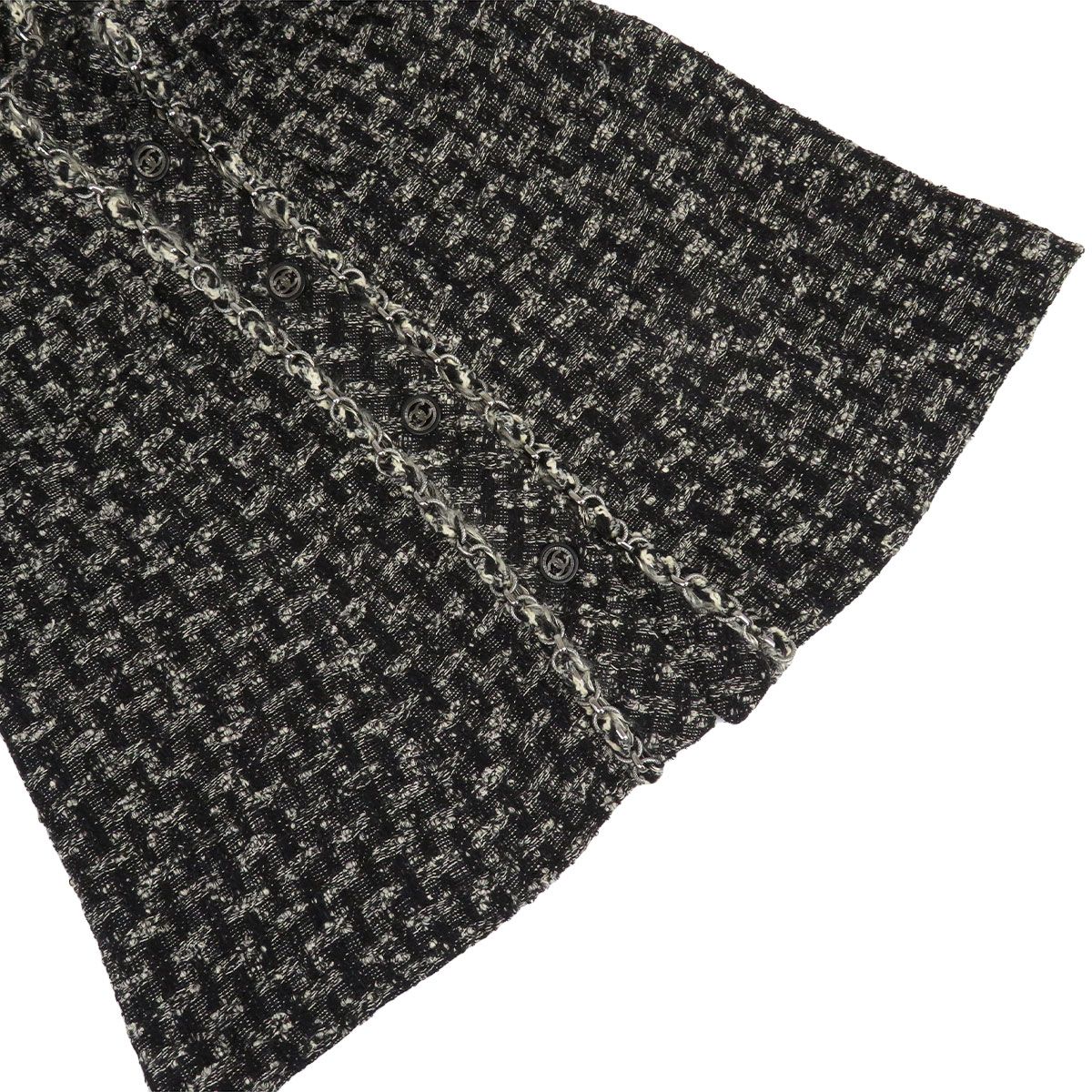 シャネル ココマーク ツイード ノーカラー ロングジャケット