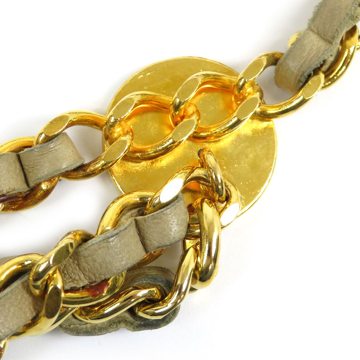 シャネル ココマーク ヴィンテージ チェーンベルト GP レザー ユニ