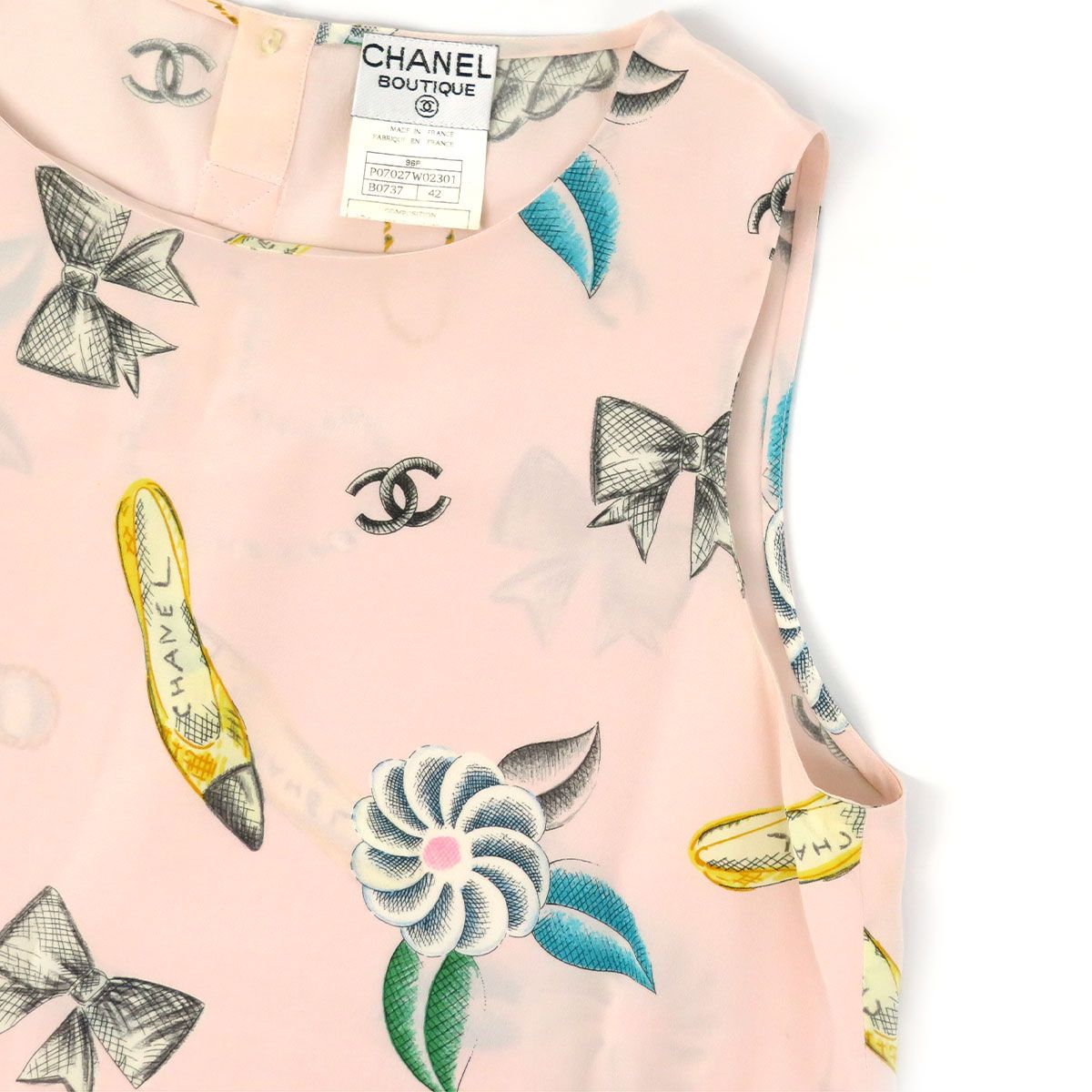 シャネル ココマーク ヴィンテージ ノースリーブ ブラウス