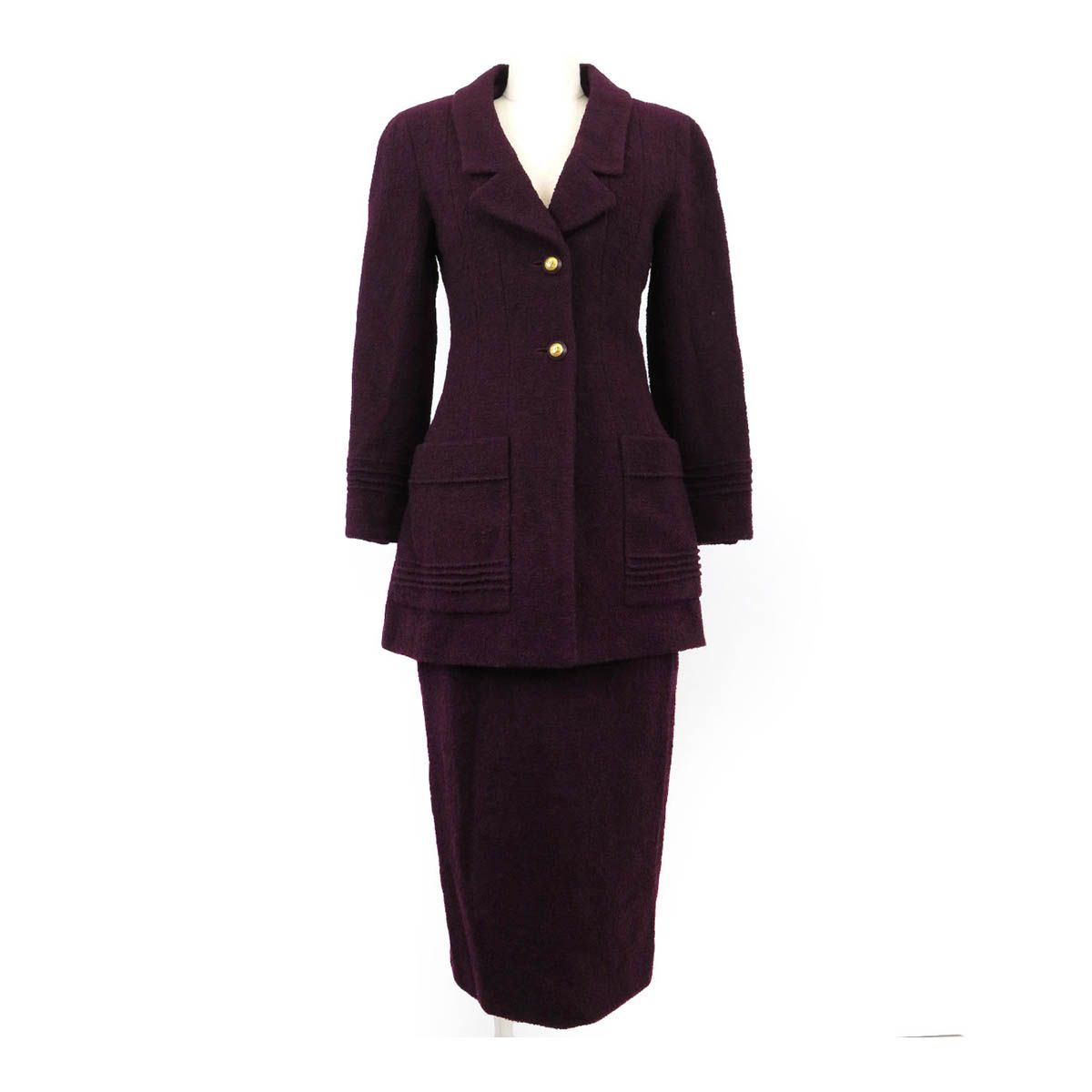 シャネル ココマーク ヴィンテージ ウール セットアップ レディース