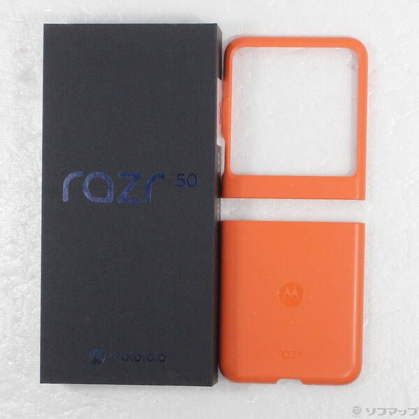 中古品〕 motorola razr 50 512GB スプリッツオレンジ PB230002JP SIM