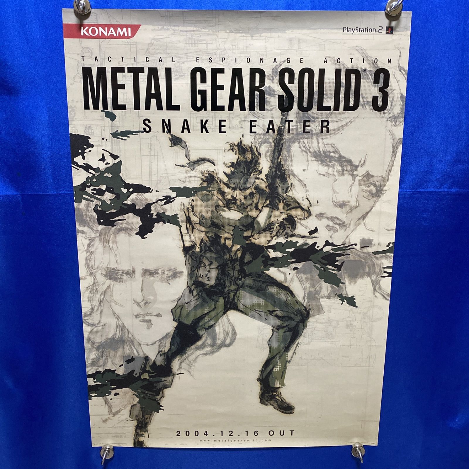 METAL GEAR SOLID 3 SNAKE EATER メタルギアソリッド ゲーム販促B 2ポスター 2004年 KONAMI 885