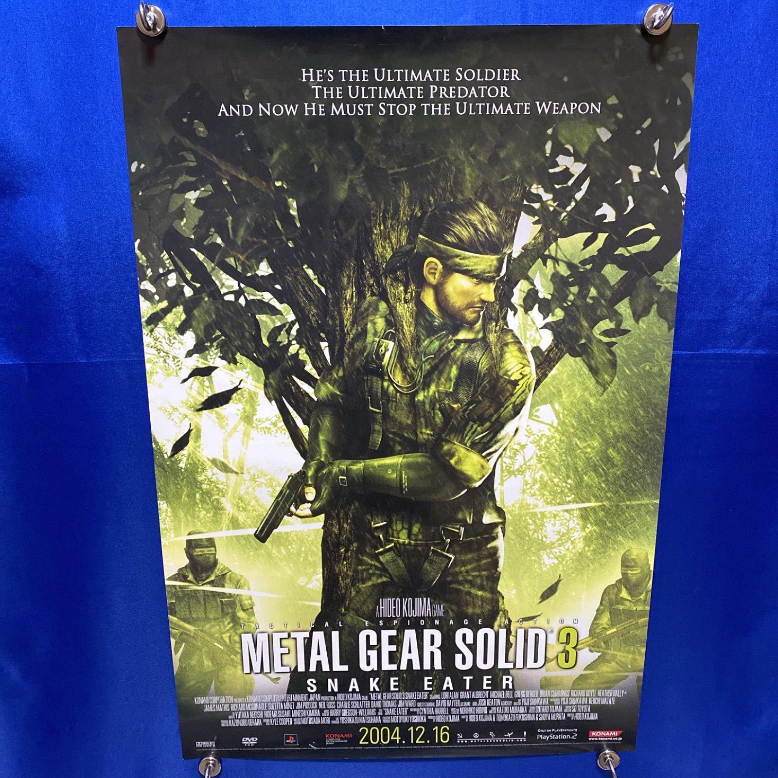 METAL GEAR SOLID 3 SNAKE EATER メタルギアソリッド ゲーム販促B 2ポスター 2004年 KONAMI 889