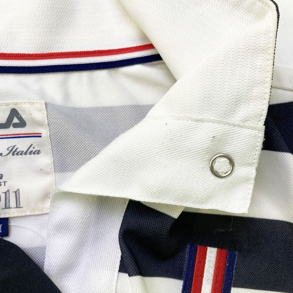 サイズ：M FILA GOLF フィラゴルフ 半袖ワンピース ボーダー柄