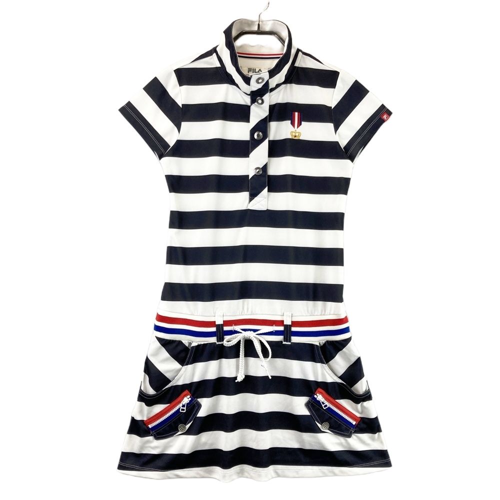 FILA フィラ レディース ゴルフウェア 半袖 ワンピース ボーダー セット サイズ：M FILA GOLF フィラゴルフ 半袖ワンピース ボーダー柄