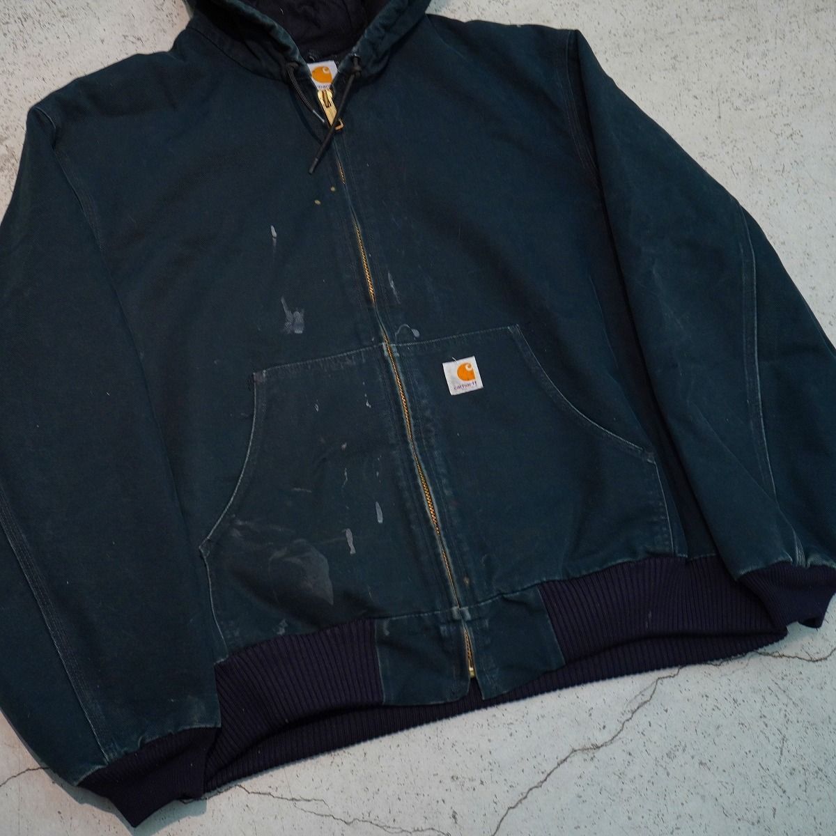 90s 00s ダックジャケット　アクティブジャケット　デトロイト　ブラック 90's carhartt カーハート USA製 ダック アクティブジャケット 2XL 黒