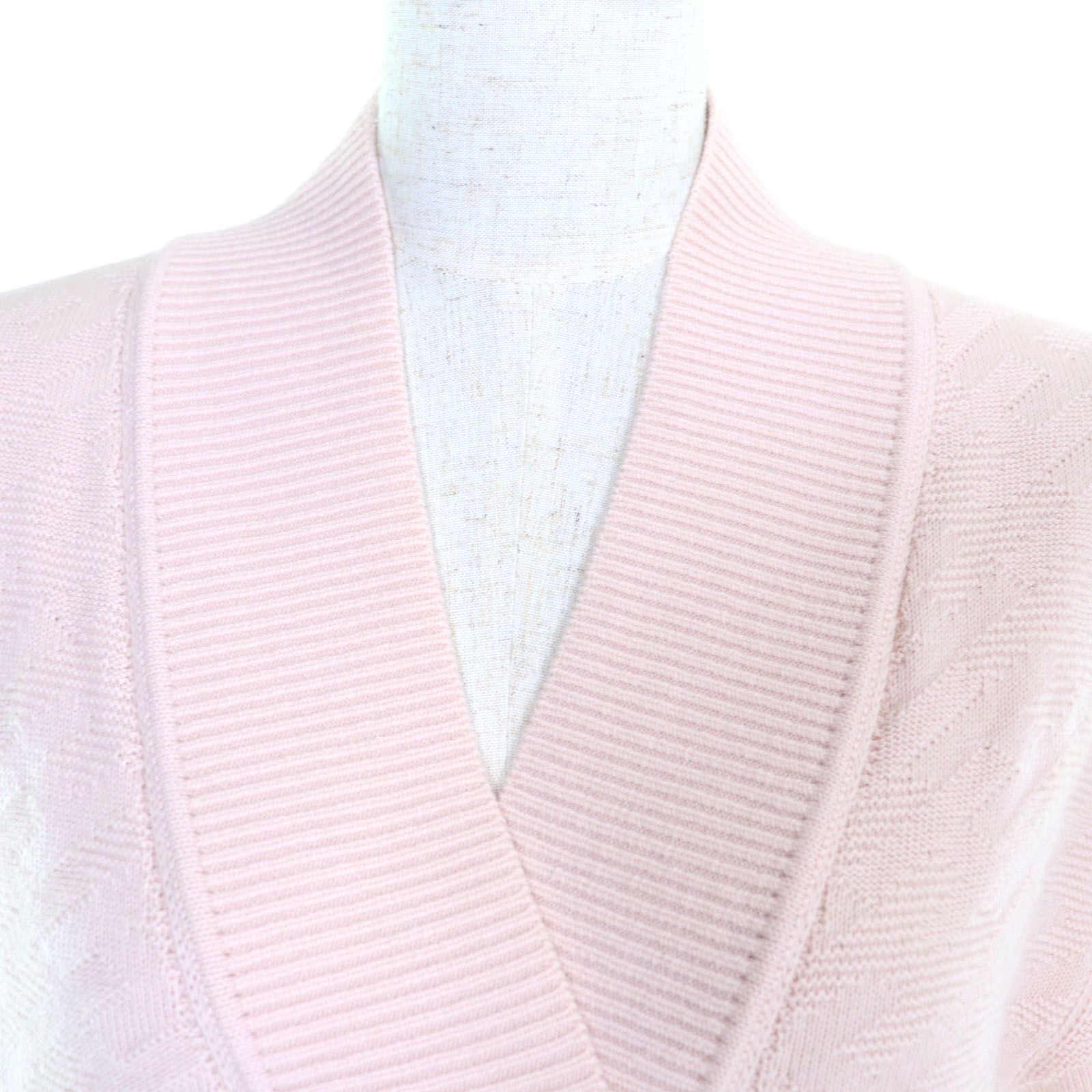 極美品◇HERMES エルメス 2E2501DE ウール100％ Hモチーフ柄 Vネック