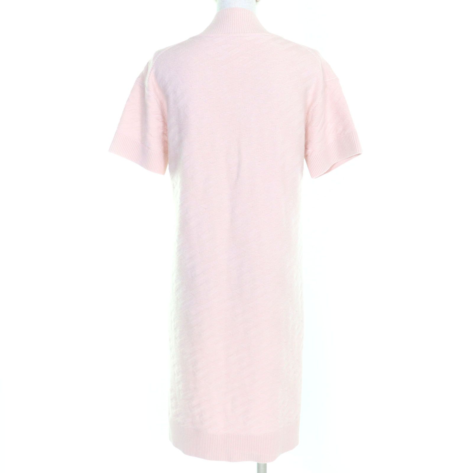 極美品◇HERMES エルメス 2E2501DE ウール100％ Hモチーフ柄 Vネック ひざ丈 半袖ニット ワンピース ピンク 36 伊製 正規品 レディース 極美品◇HERMES エルメス 2E2501DE ウール100％ Hモチーフ柄 Vネック
