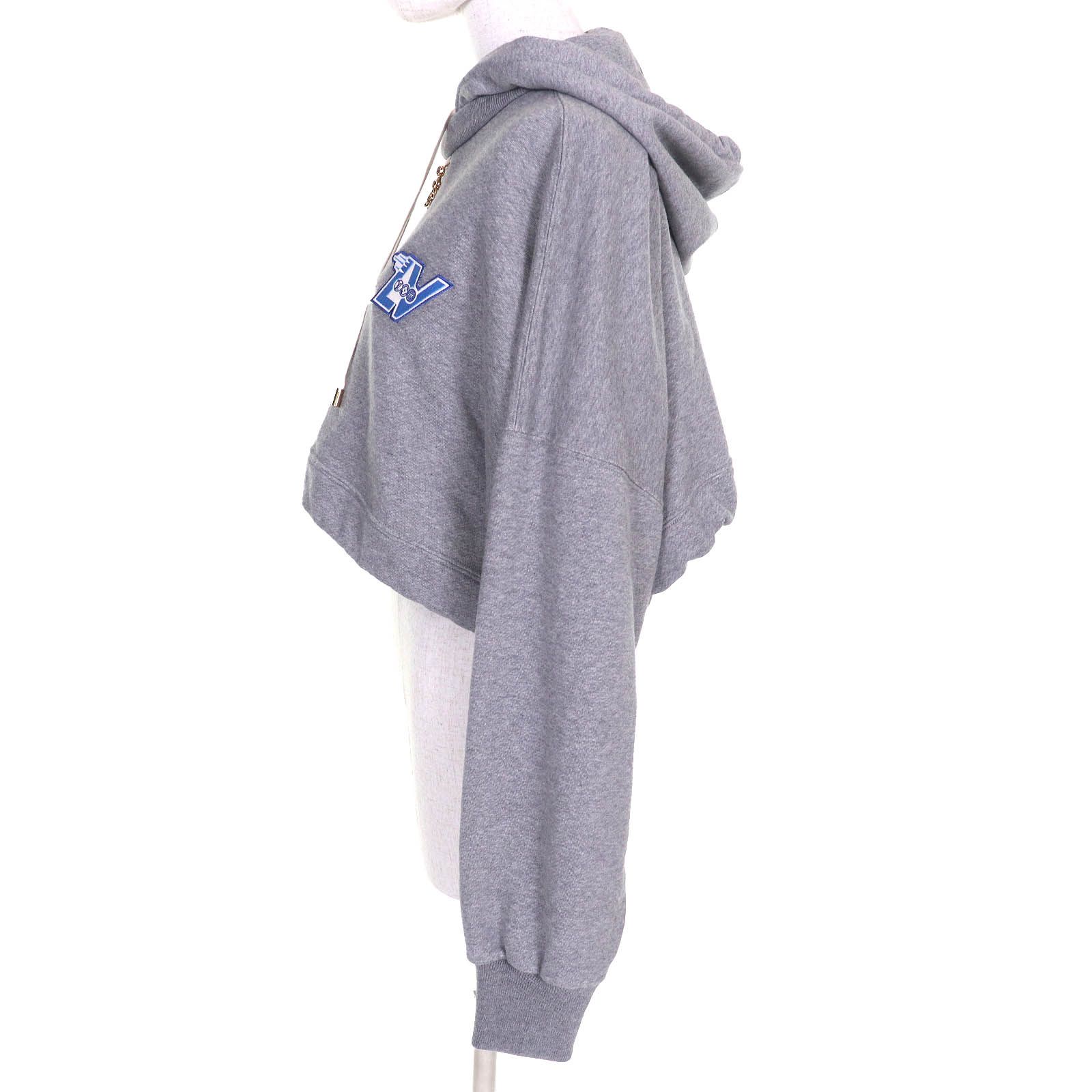 極美品△LOUIS VUITTON ルイヴィトン 23SS 1AAOLZ LVフライトモード クロップド フーディー パーカーロゴチェーン グレー S 伊製 正規品 極美品△LOUIS VUITTON ルイヴィトン 23SS 1AAOLZ LVフライトモード