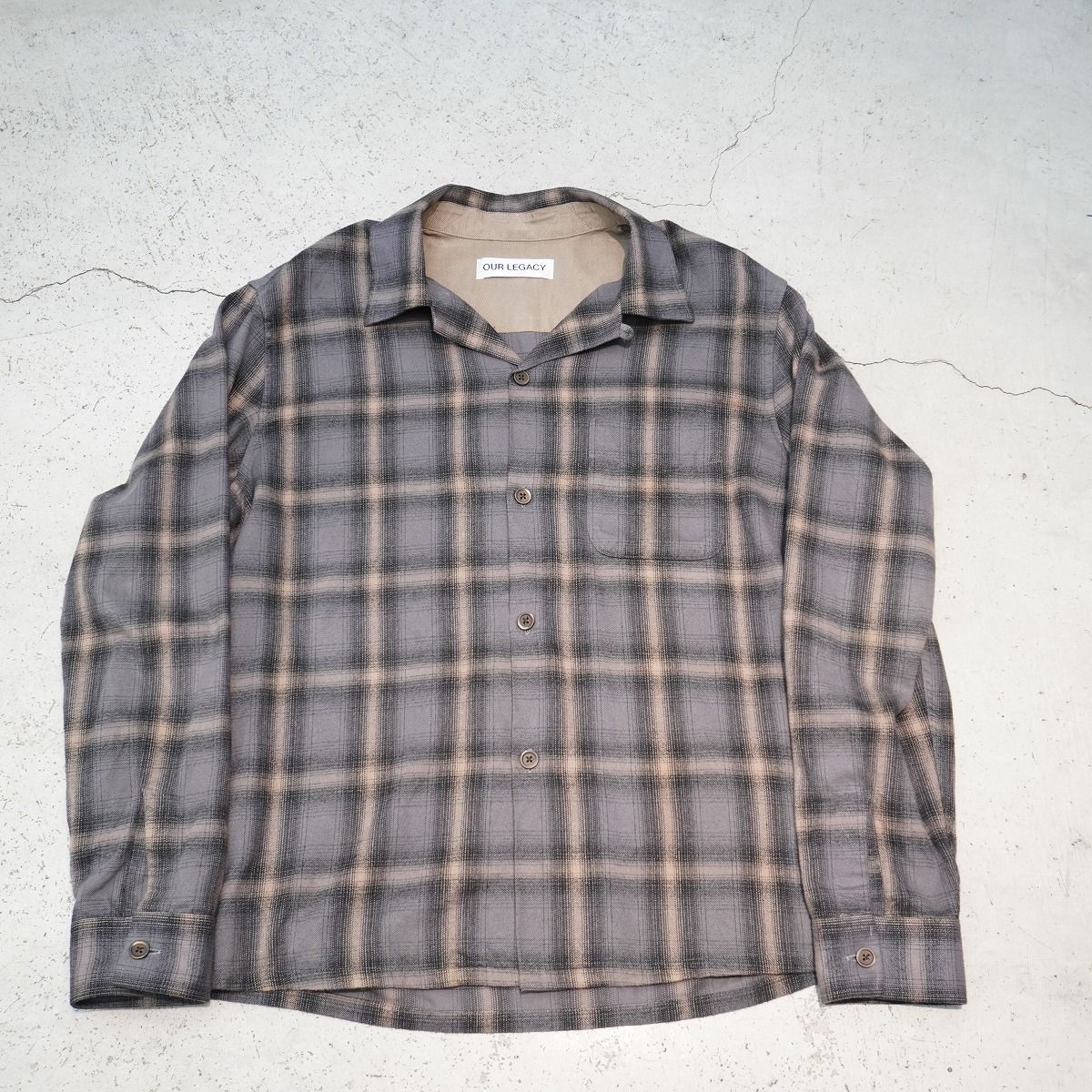 24 AW OUR LEGACY アワーレガシー HEUSEN SHIRT ハウゼン 長袖 チェック シャツ ネルシャツ 46灰 1206 P♪
