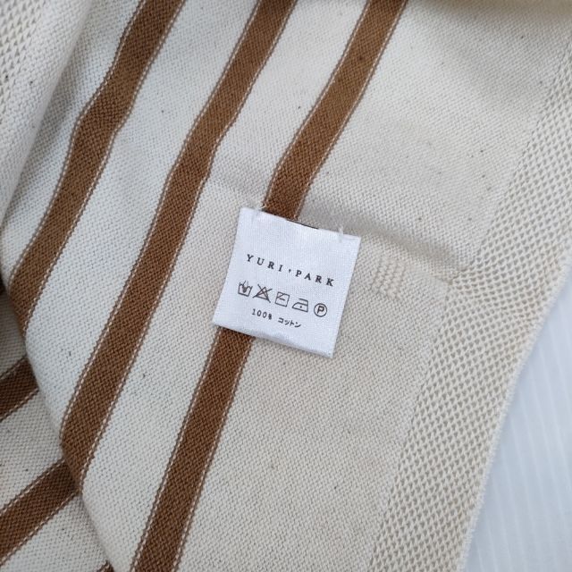 YURI+PARK 新品 MATHEA-B ボーダー 定価31900円 30-CJ012-FF12 コットン セーター ニット ベージュ レディース ユリパーク【中古】5-1201M∞ YURI+PARK 新品 MATHEA-B ボーダー 定価31900円 30-CJ012-FF12