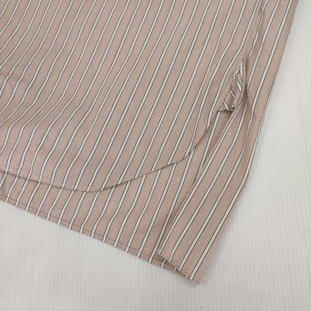 COMOLI M01-02002 バンドカラー コットン ストライプ サイズ0 長袖シャツ ピンクベージュ レディース コモリ【中古】5-1201M∞ COMOLI M01-02002 バンドカラー コットン ストライプ サイズ0 長袖