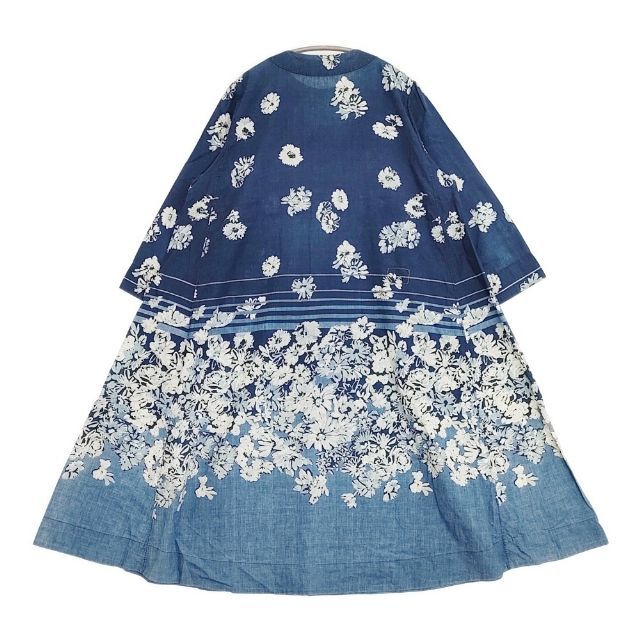 45 R rpm ボーダーフラワープリントのドレス インディゴ 定価90200円 ワンピース 23 SS ネイビー レディース フォーティーファイブアールピーエム 5-1201 M∞