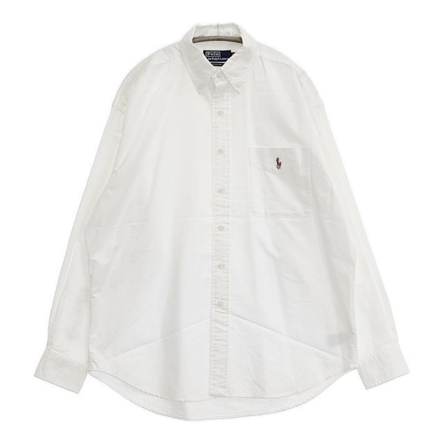 POLO RALPH LAUREN ビッグシャツ オックス ボタンダウン 長袖シャツ ホワイト メンズ ポロ ラルフローレン 5-1201 M∞