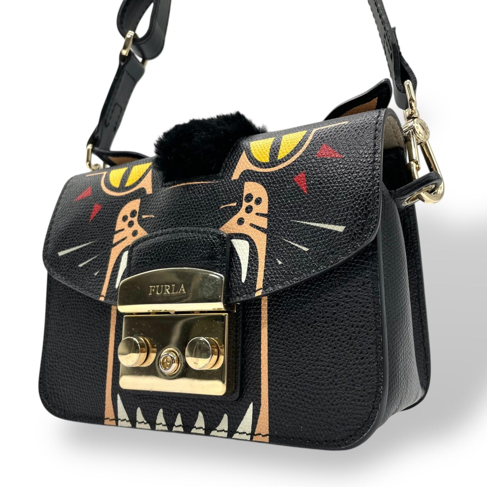 フルラ FURLA メトロポリス METROPOLIS ネコ柄 2WAYショルダーバッグ 