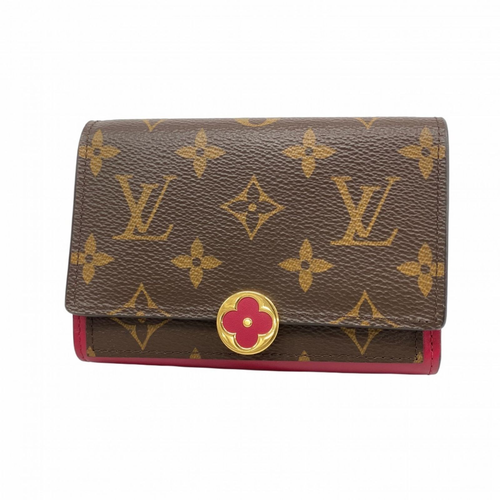ルイ ヴィトン Louis Vuitton 財布 モノグラム ポルトフォイユフロールコンパクト M 64588 ブラウン フューシャレディース