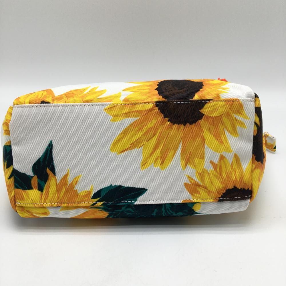 超美品】パーリーゲイツ カートバッグ 白×イエロー ひまわり柄 内外