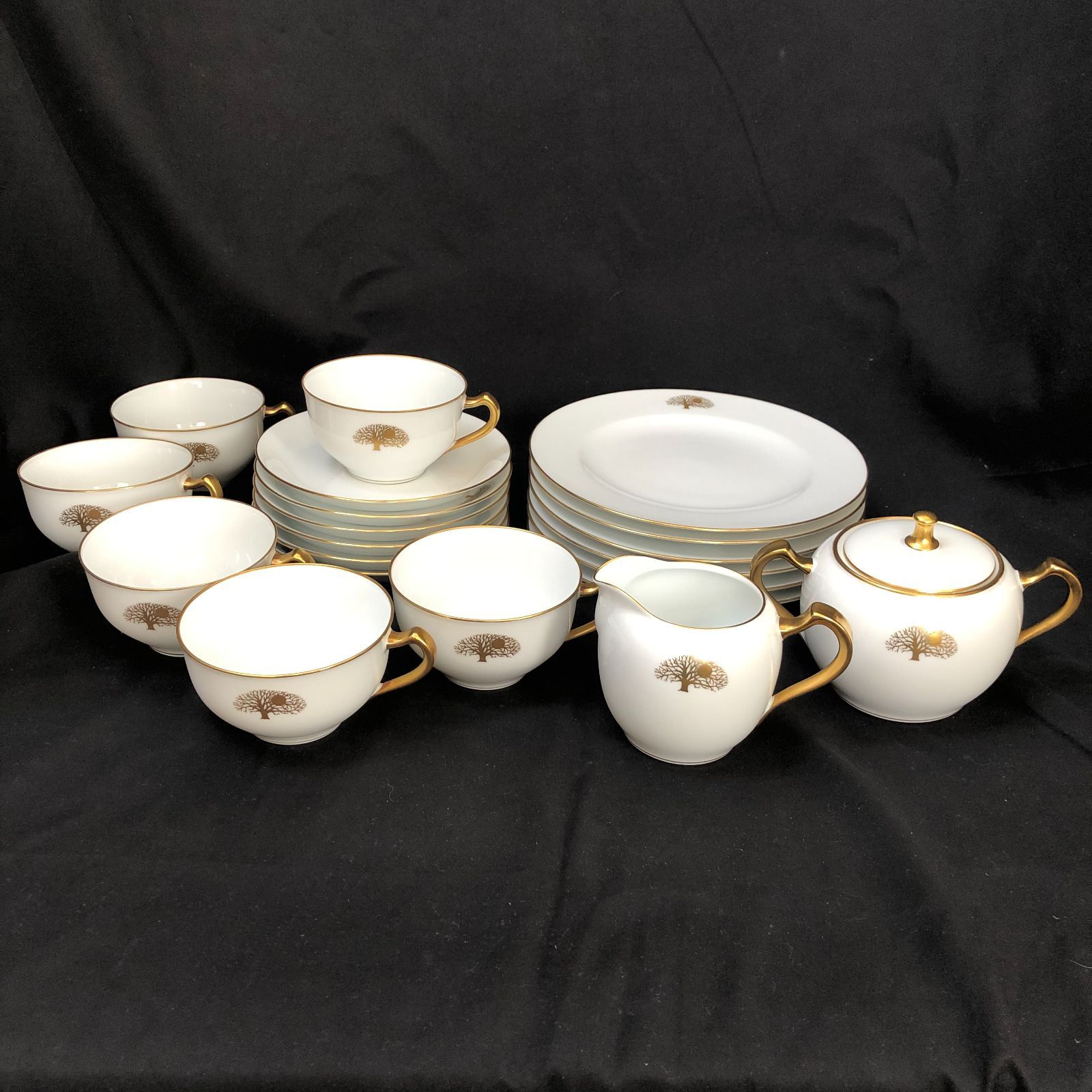 OKURA TOUEN 大倉陶園 茶器 ゴールドライン 太陽樹 カップ・ソーサー6