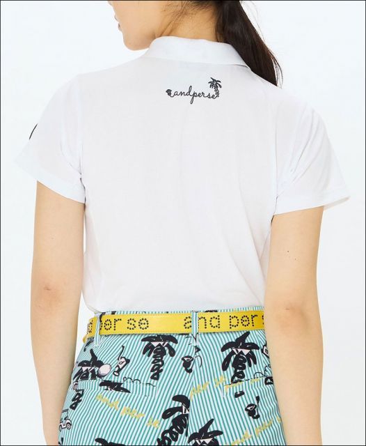 アンパスィ and per se スイングドライ 3Dワッフル 筆記体ロゴ 半袖