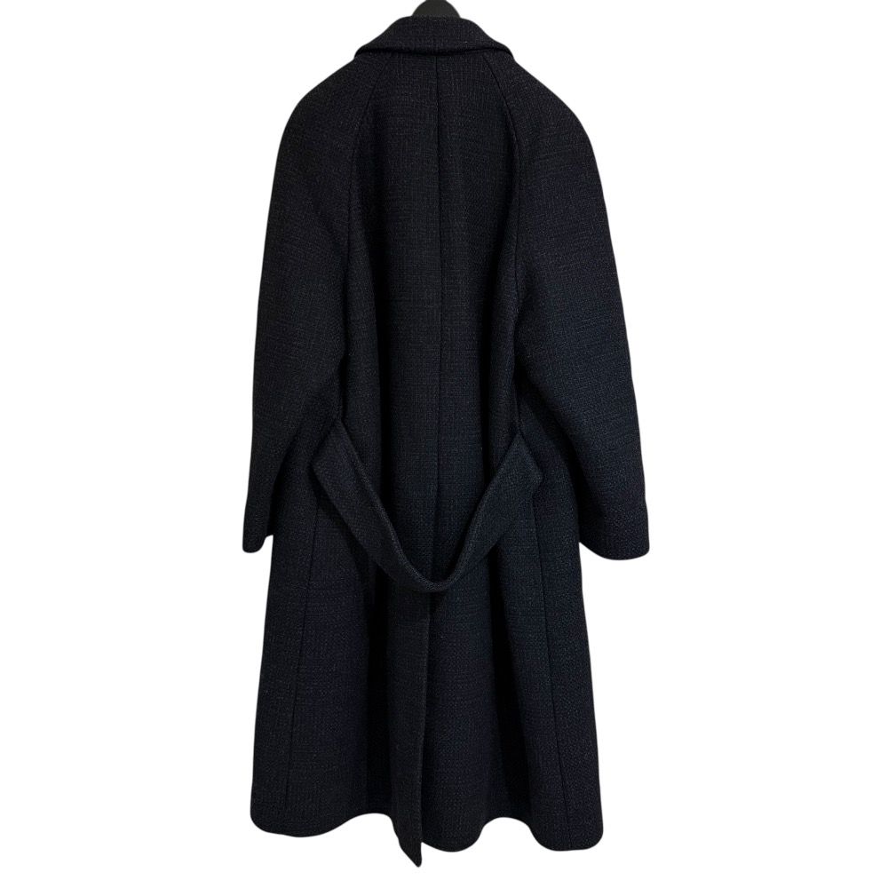 美品 PRADA プラダ ダブルブレストチェスターコート 42 ブラック