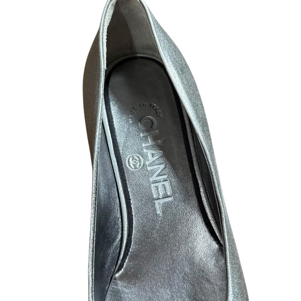 美品 CHANEL シャネル ココマーク ローヒール バイカラーパンプス 36