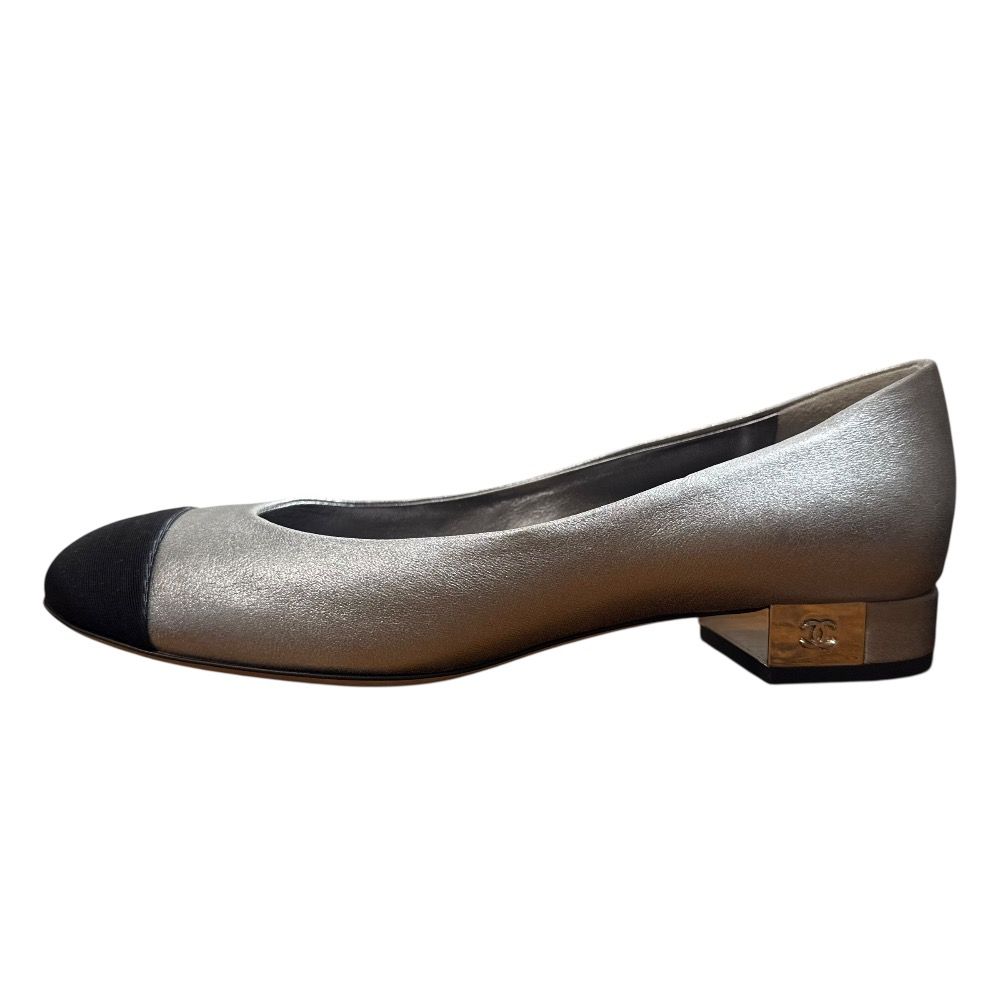 良品❤CHANEL【シャネル】ココマーク♡バイカラー メッシュ パンプス 美品 CHANEL シャネル ココマーク ローヒール バイカラーパンプス 36