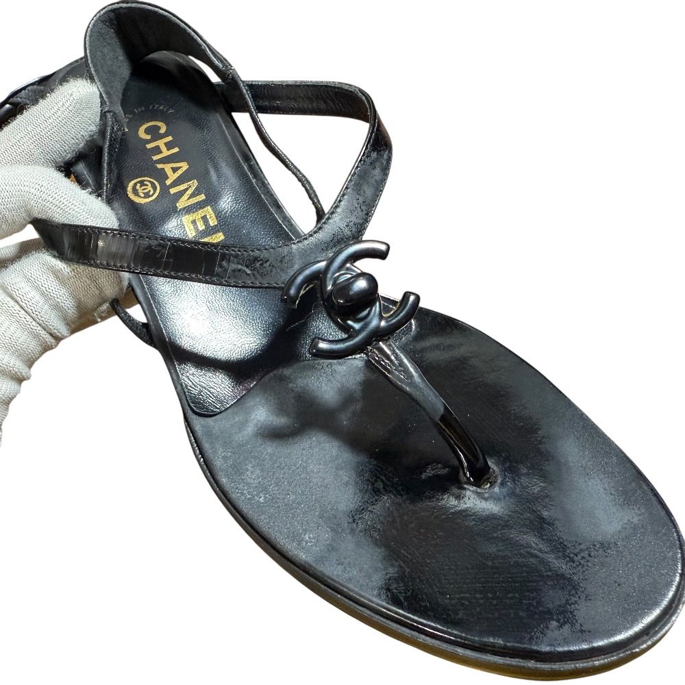 良品 CHANEL シャネル ヴィンテージ ターンロック スリングバック