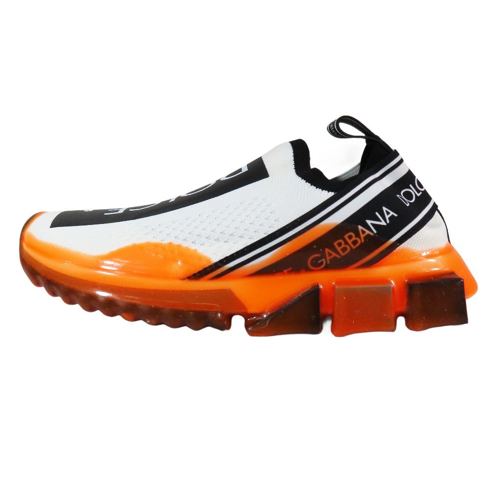 DOLCE-GABBANA ドルチェアンドガッバーナ スリッポン ソレントニット ローカットスニーカー シューズ 37.5 オレンジ レディース 古着