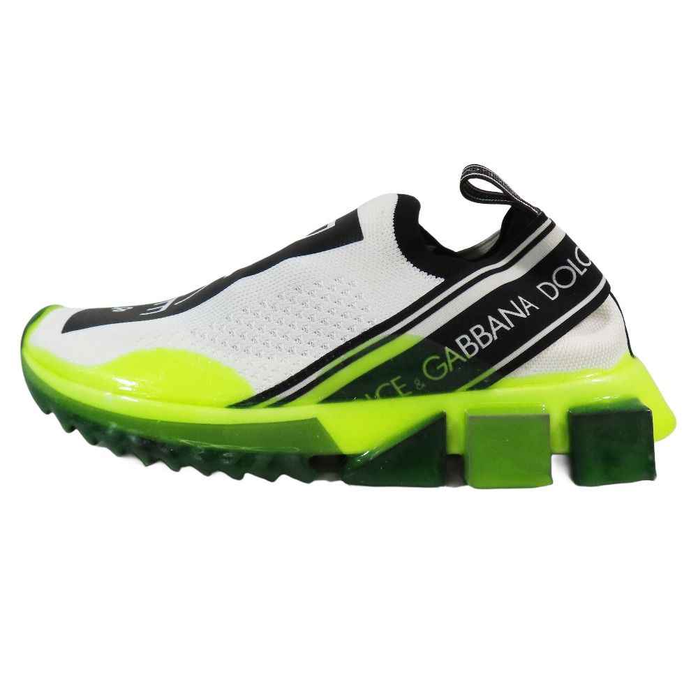 DOLCE-GABBANA ドルチェアンドガッバーナ スリッポン ソレントニット ローカット スニーカー シューズ 37 グリーン レディース 古着