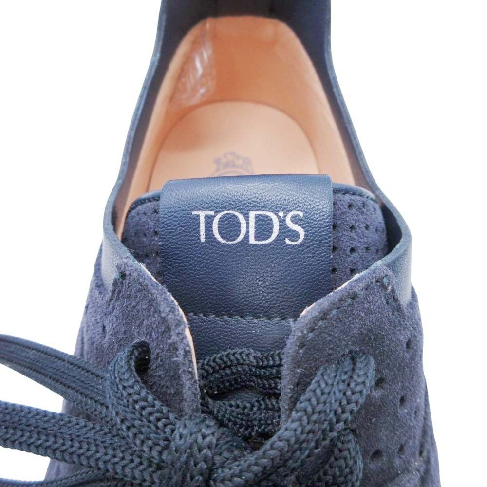  Tod s トッズ スエード スニーカー シューズ レザー パンチング 38.5 25.5 cm 紺 ネイビー レディース 古着 スニーカー 靴