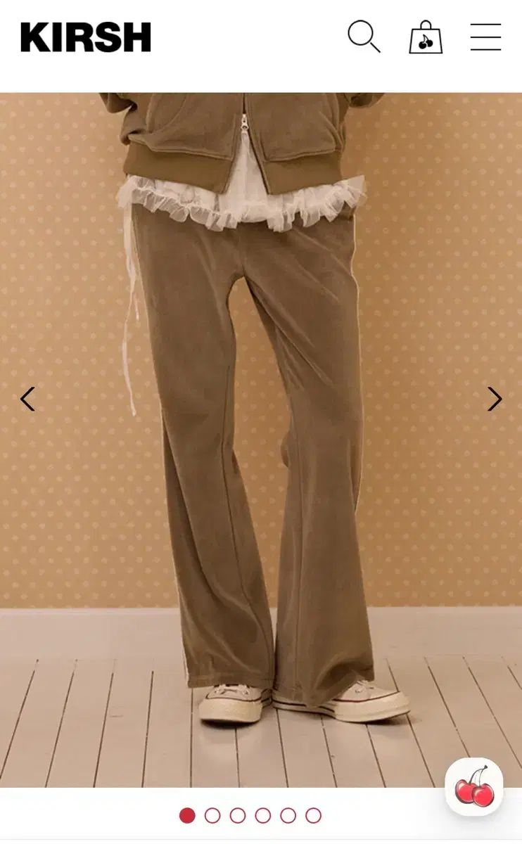 KIRSH キルシー ツアーベルベット レイ スジャケット パンツ カーキ セット