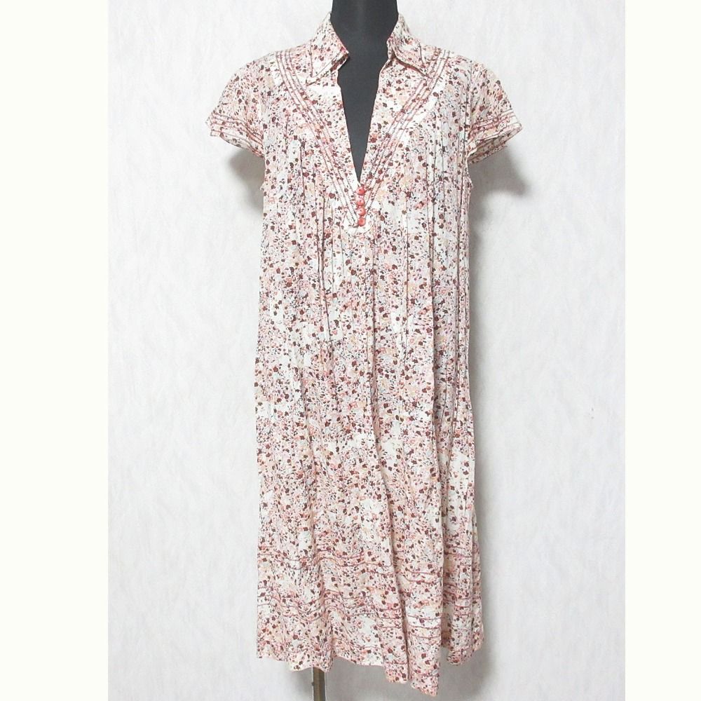 美品 INGEBORG インゲボルグ コットンシルク フラワープリント