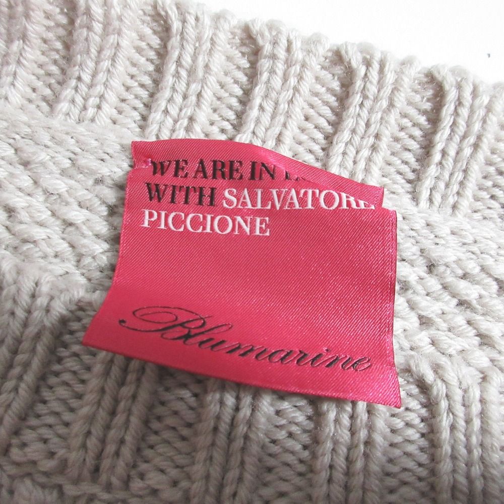 美品 Blumarine ブルマリン 花造形ファー襟 花柄長袖ボートネックニット 美品 Blumarine ブルマリン 花造形ファー襟 花柄長袖ボートネック