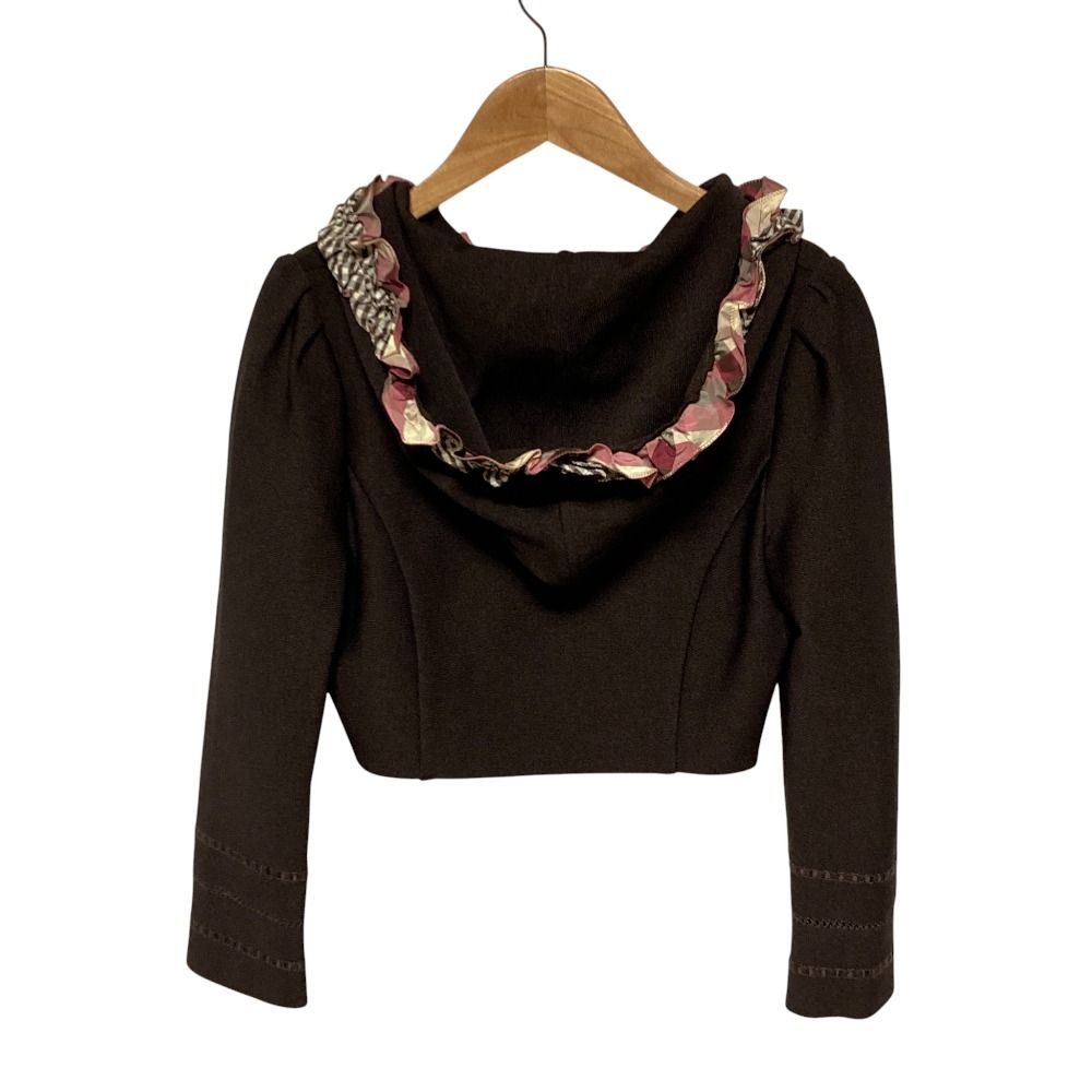 美品 René ルネ ショート ニット パーカー 36 ブラウン レディース