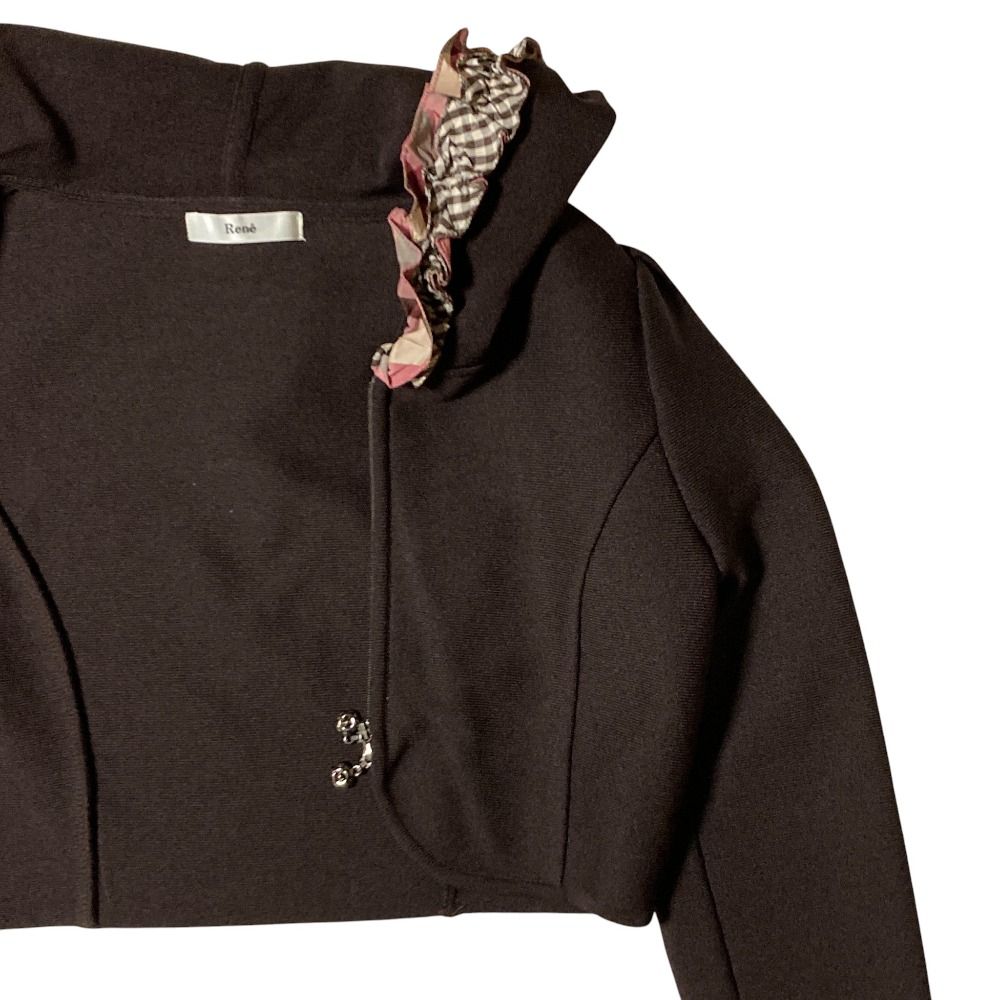 美品 René ルネ ショート ニット パーカー 36 ブラウン レディース