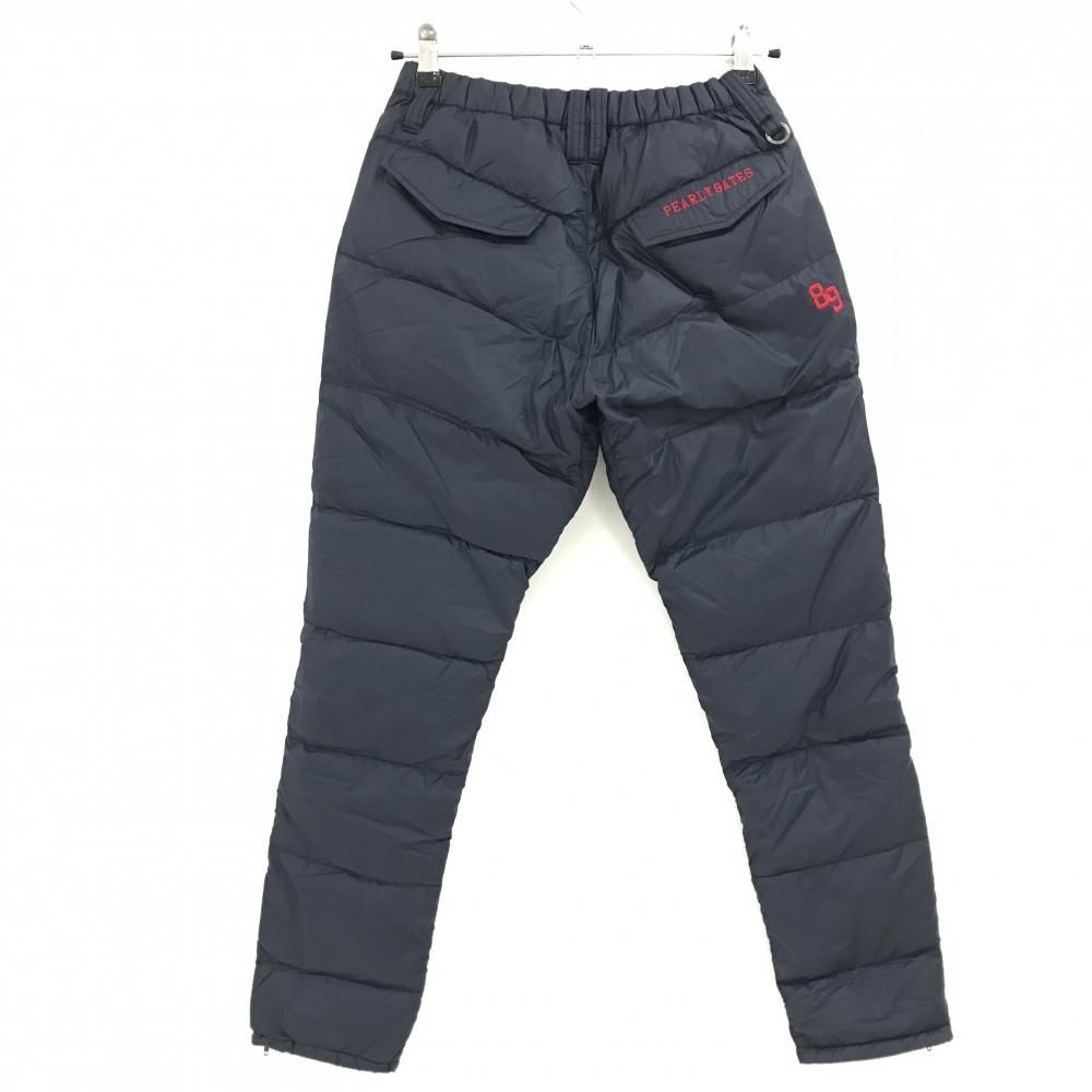 美品】パーリーゲイツ ダウンパンツ ネイビー×レッド ウエストゴム 裾
