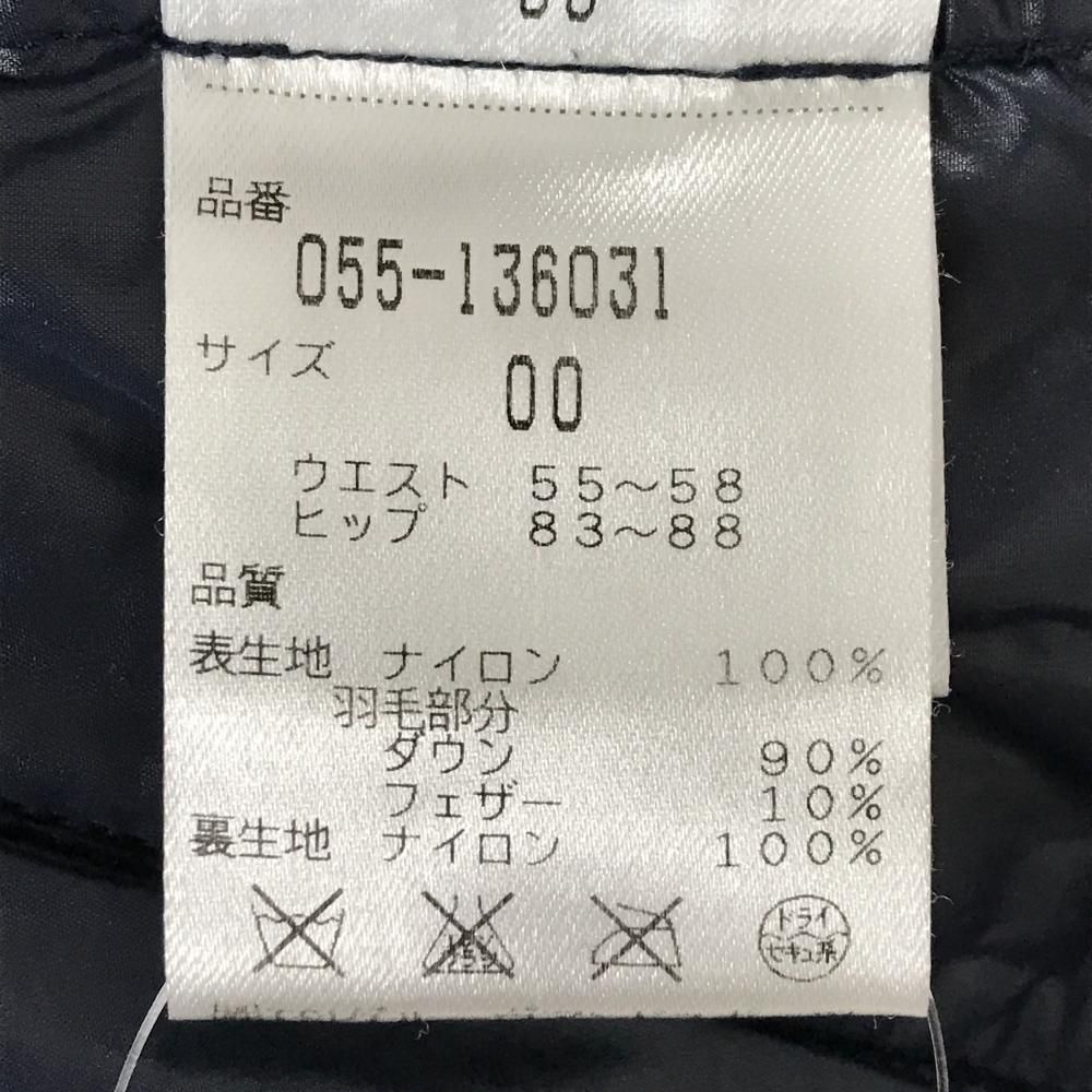 美品】パーリーゲイツ ダウンパンツ ネイビー×レッド ウエストゴム 裾