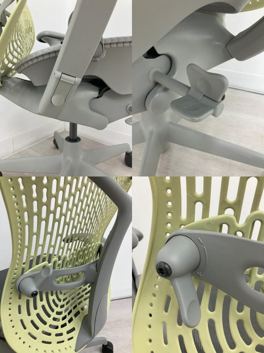  品 ハーマンミラー 可動肘付ミラチェア MR113AAMA イエロー ハンモックチェア オフィスチェア ワークチェア 椅子 チェア