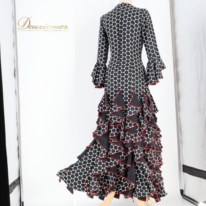 【美品 フラメンコ衣装】イエロー ワンピース ドレス ボランテ フリル ドット 美品 フラメンコ衣装】イエロー ワンピース ドレス ボランテ フリル