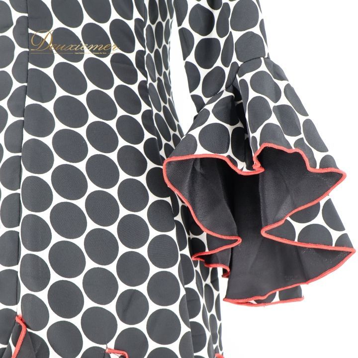 フラメンコ 衣装 ワンピース ドレス 黒 白 水玉 ドット MOLINA