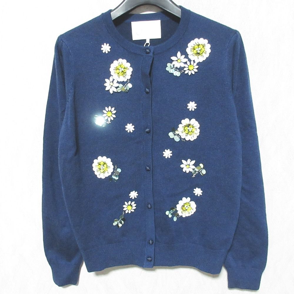 未使用 Chesty チェスティー フラワービジューニットカーディガン